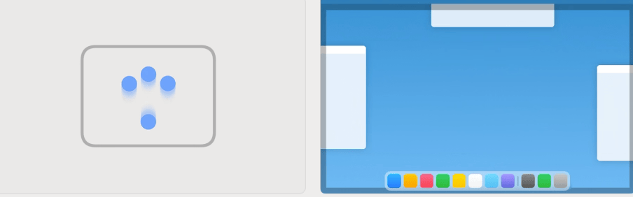 Macbook 触控板四指张开显示桌面手势