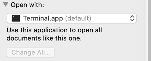 macOS 设置文件默认用终端打开
