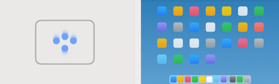 Macbook 触控板四指捏合显示启动台手势